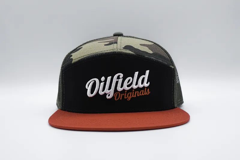 7 panel hats camo oilfield originals anthem branding