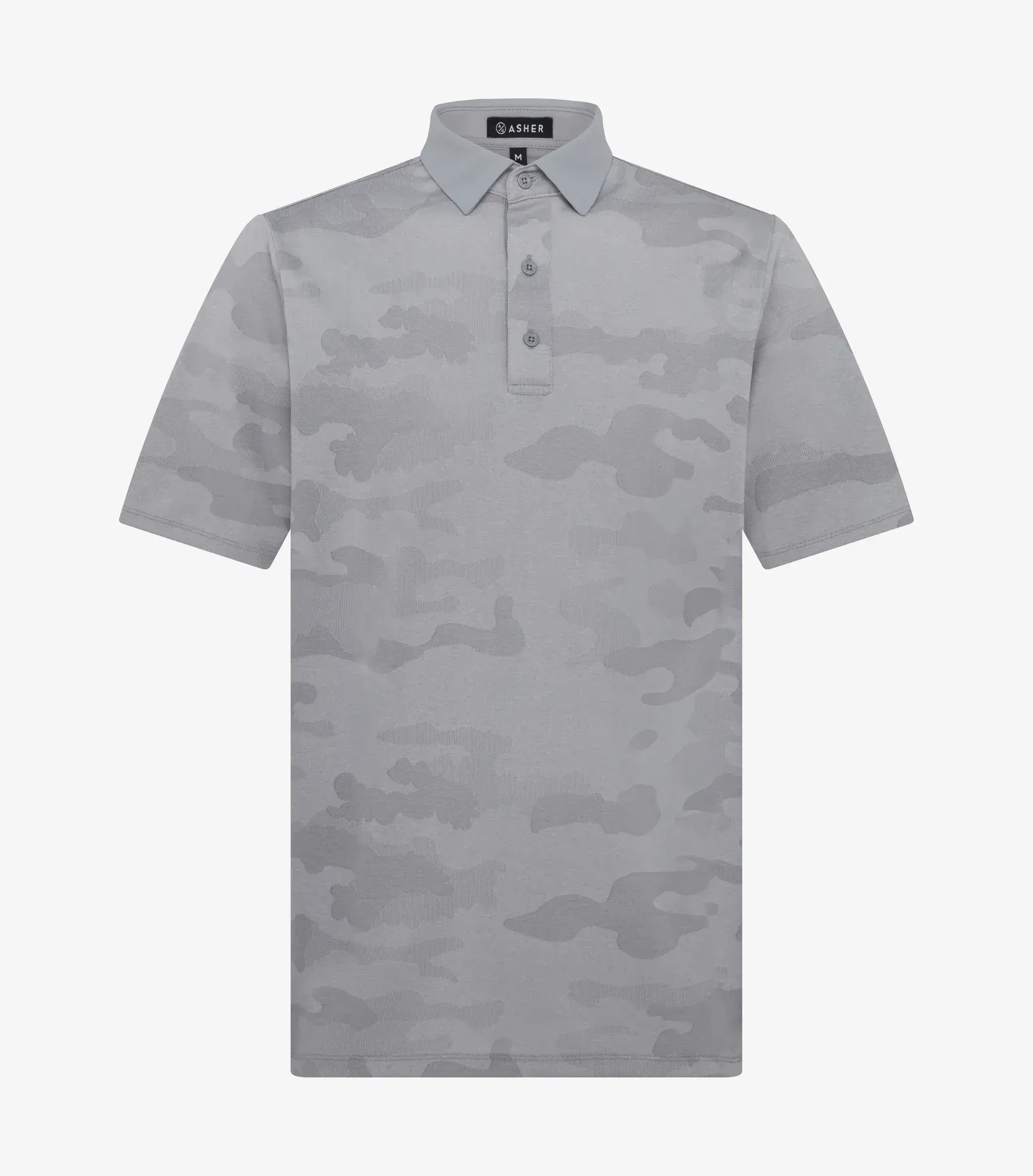 Asher golf jacquard camo polo