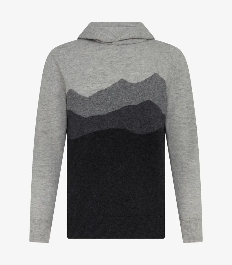 Asher golf sero cashmere hoodie mountainscape by anthem branding