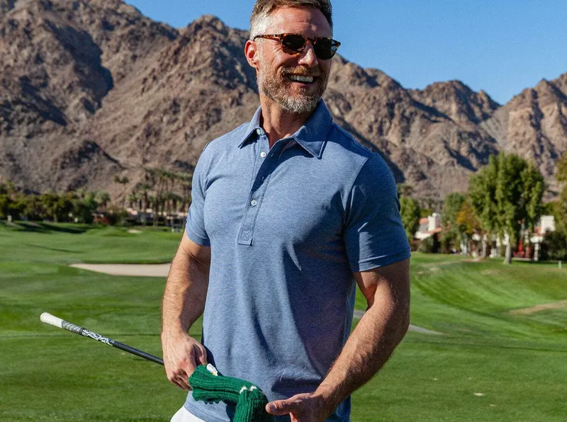 Criquet performance range polo blue jean by anthem branding 2