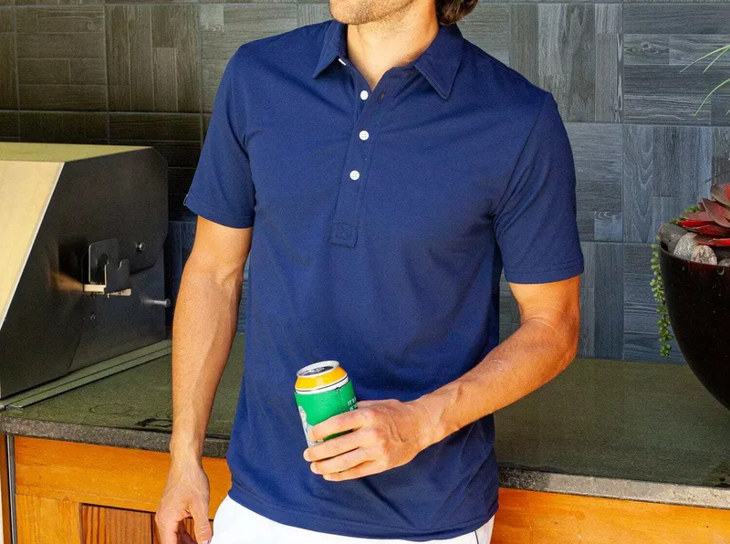 Criquet performance range polo in the navy by anthem branding