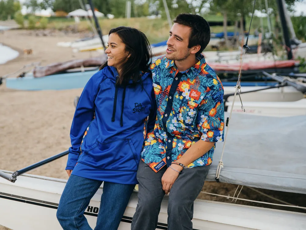 Deschutes custom apparel hawaiian shirt anthem branding