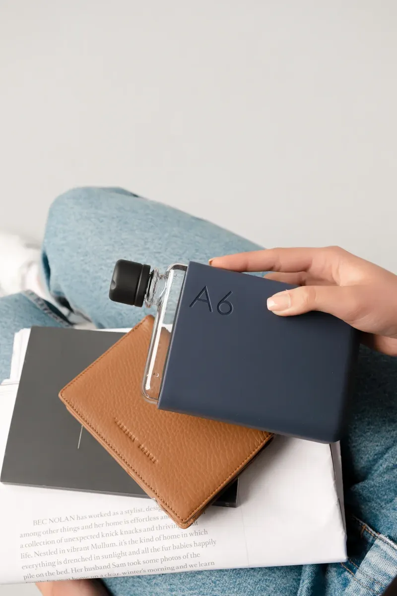 Memobottle A6 silicone sleeve midnight blue by anthem branding