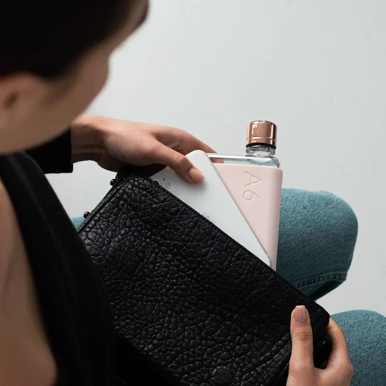 Memobottle A6 silicone sleeve pale coral by anthem branding