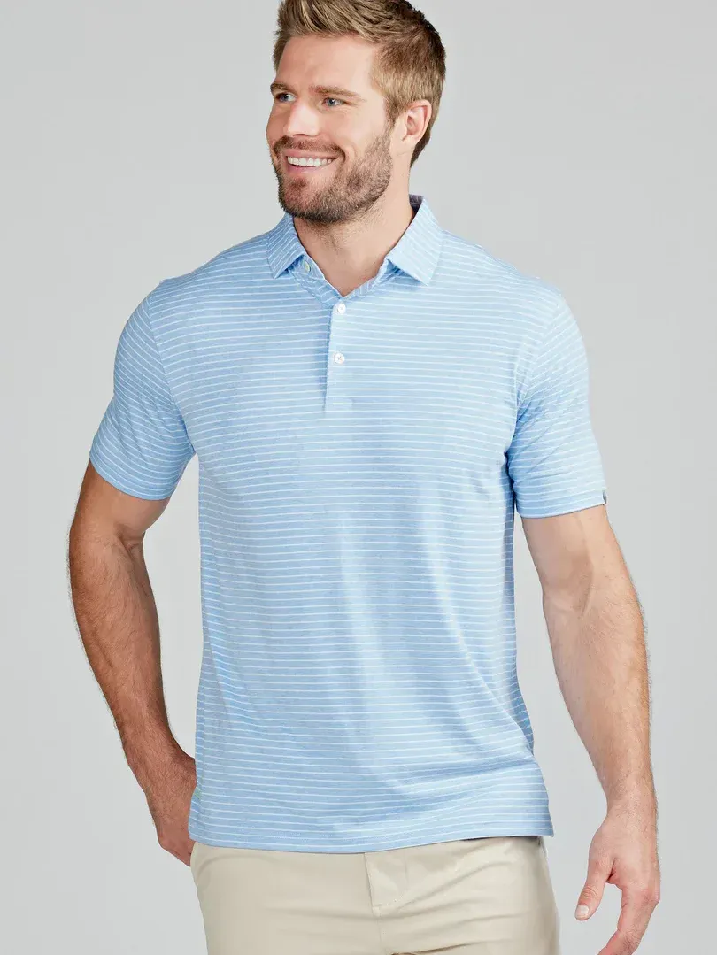 TASC cloud lightweight polo brookline stripe by anthem branding