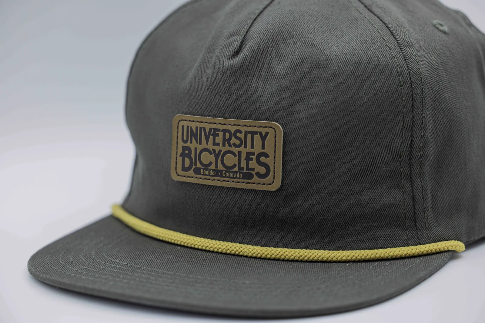 University bicycles leather patch detail anthem branding