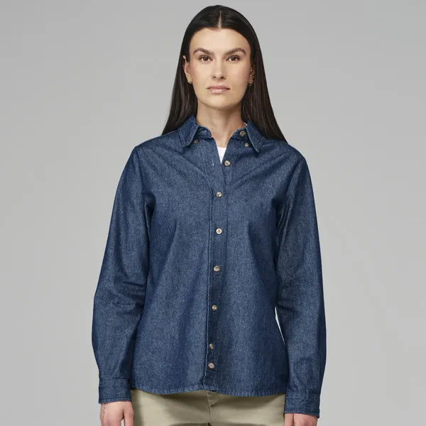 Womens Denim Long Sleeve Work Shirt by dickies by anthem branding