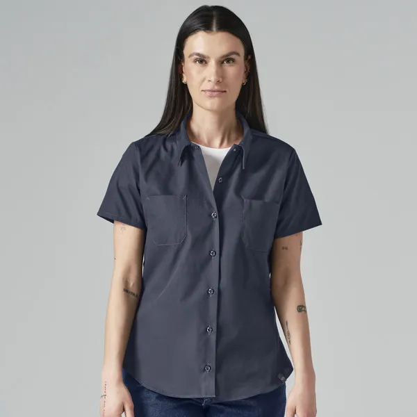 Womens Short Sleeve Industrial Work Shirt by dickies by anthem branding